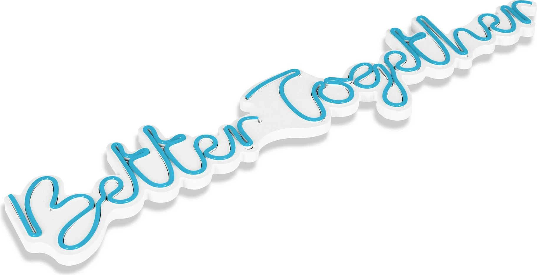 Dekor dritash LED plastike, 'Better Together', ngjyrë e kaltër