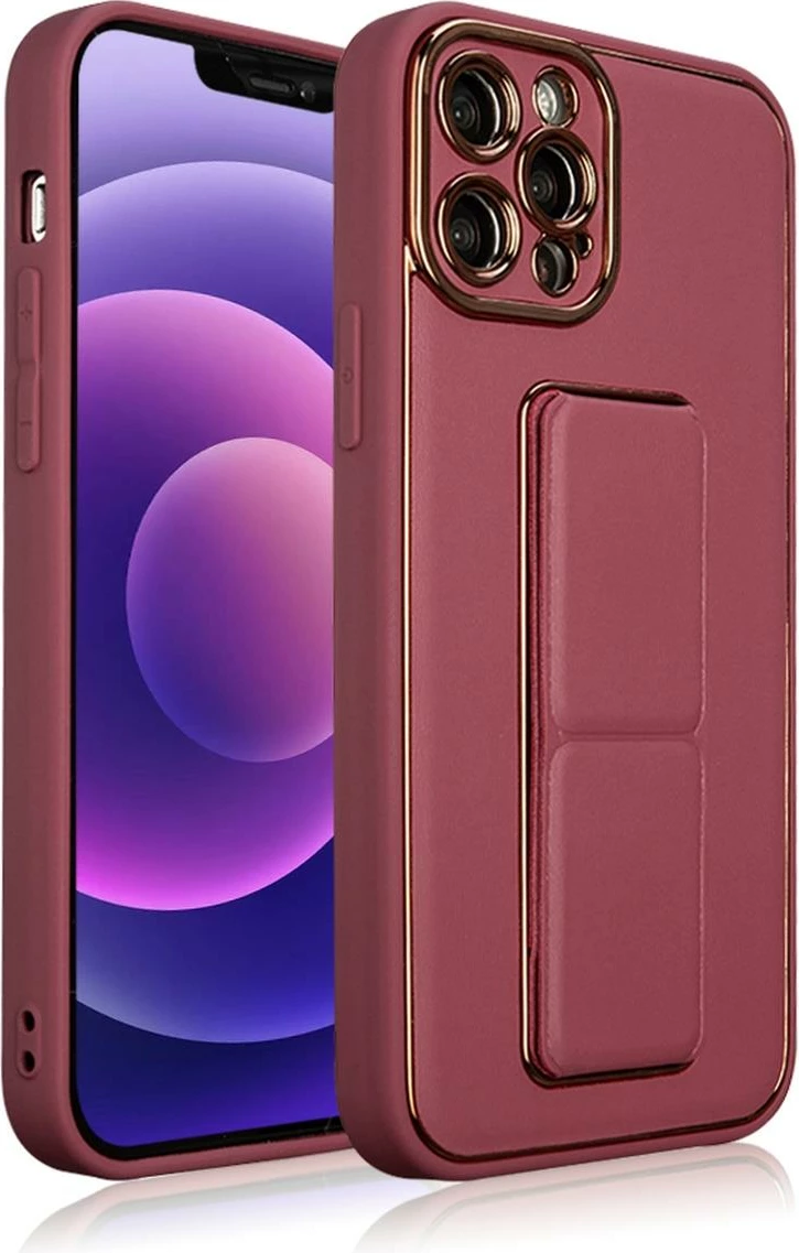 Mbështjellës Hurtel New Kickstand Case për iPhone 13 Pro Max, me mbajtëse, Kuq