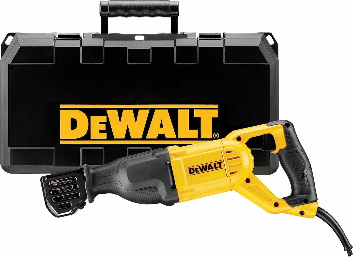 Sharrë reciproke DeWalt DWE305PK 1100 W, goditje 29 mm, me kuti transporti, e verdhë/zezë