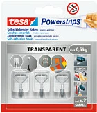 Hekë ngjitës Tesa Powerstrips Wire Hook, deri 0.5 kg, transparent