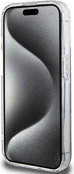 Mbështjellës Guess IML GCube MagSafe për iPhone 15 Pro Max, i zi