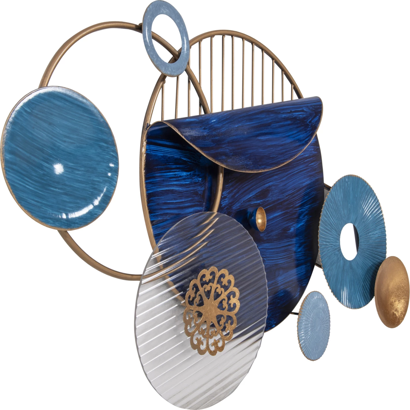 Dekor muri FH4207 metalik, ngjyra blu, 87x54 cm