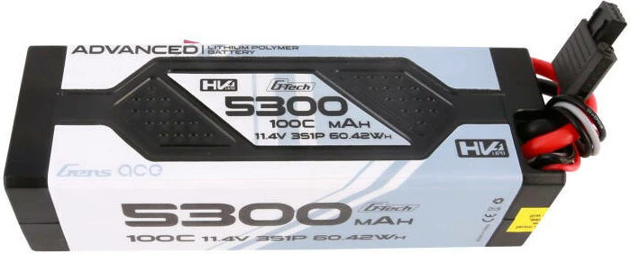Bateri LiPo Gens ace GEA533S100DGT 5300mAh 11.4V 100C me kasë të fortë dhe Deans plug