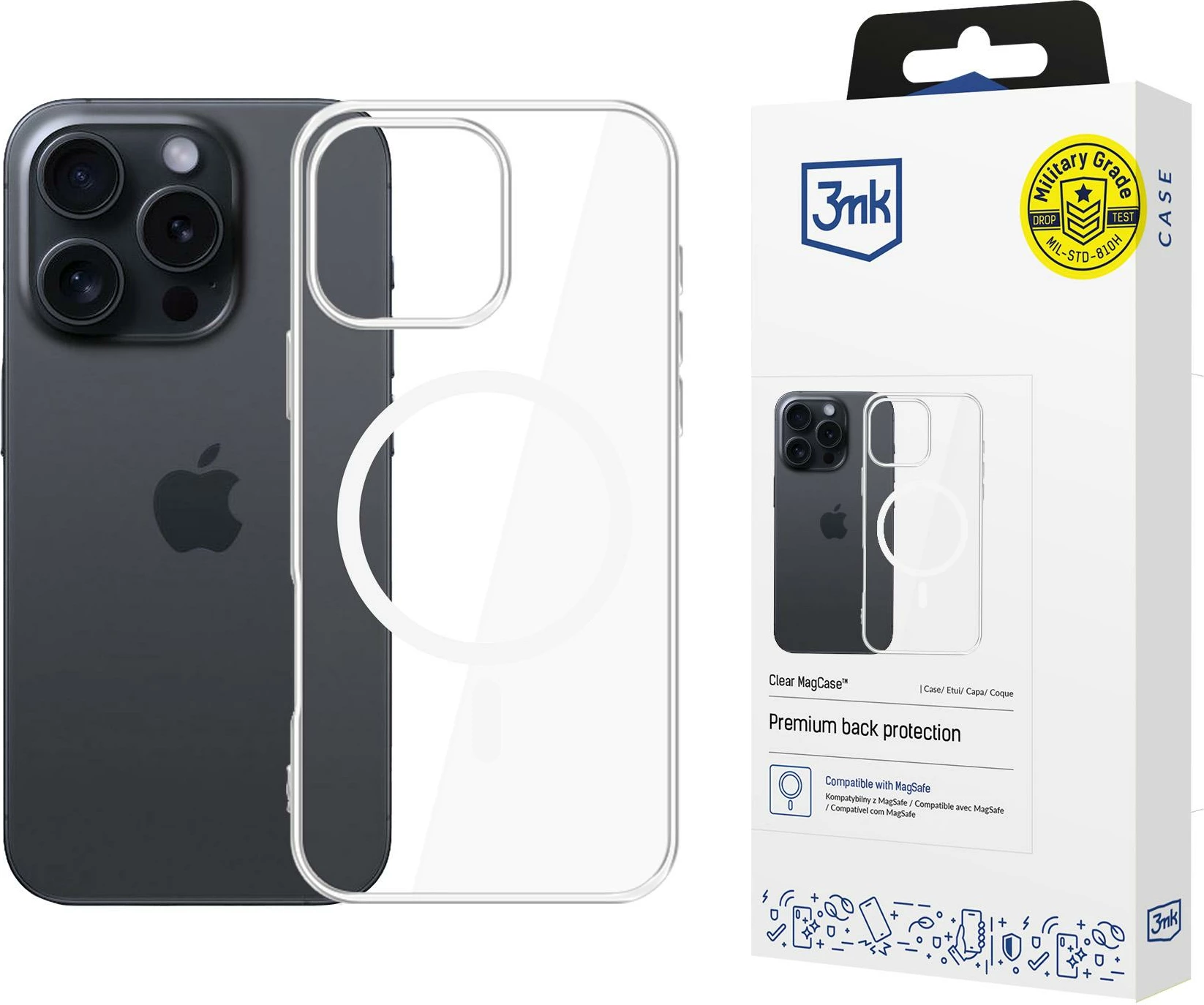 Mbështjellës 3mk MagCase për iPhone 16 Pro, Transparent