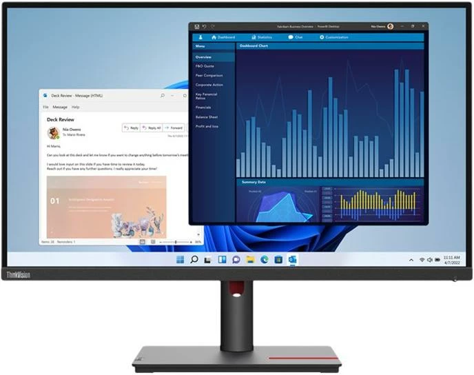 Monitor Lenovo ThinkVision T27p-30 T27p30 (63A9GAT1EU) 27", ekran i sheshtë TFT/LCD, i zi