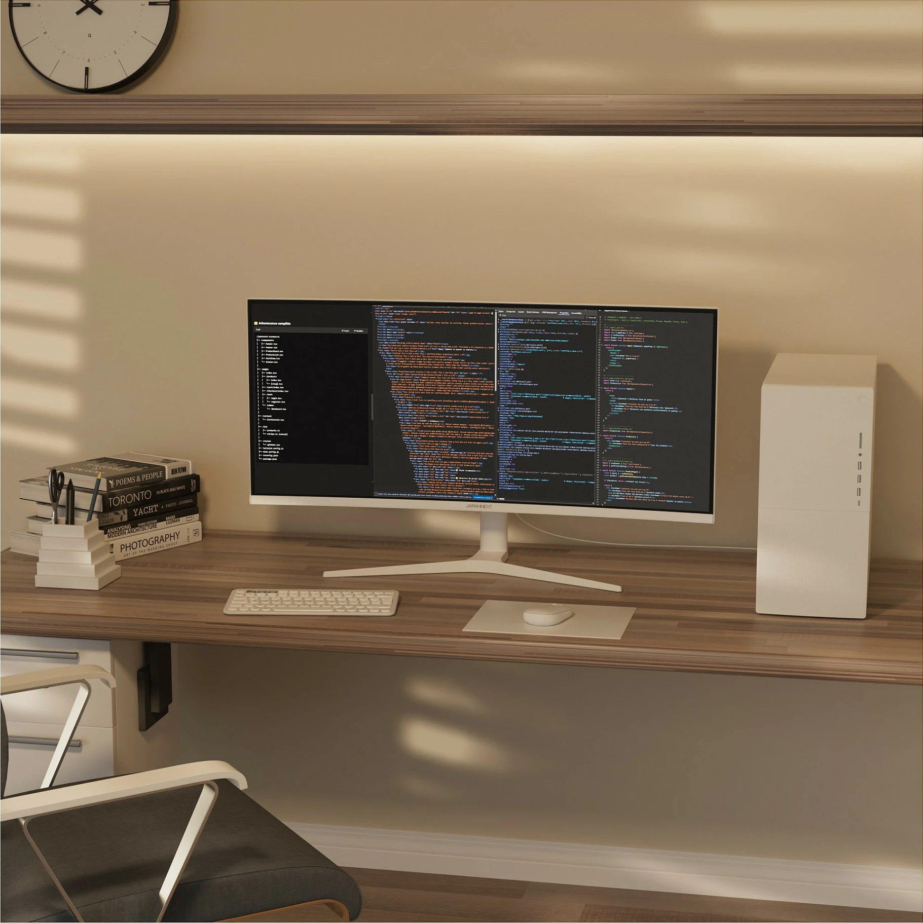 Monitor JAPANNEXT JN-IPS340UWQHD60C-C65W-HS-W, 34", UWQHD 3440x1440, IPS, 60Hz, USB-C 65W, i zi