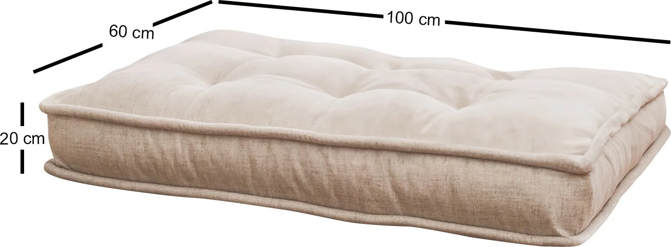 Jastëk i madh prej kadifeje, ngjyrë krem, Atelier del Sofa, Naturel Yer