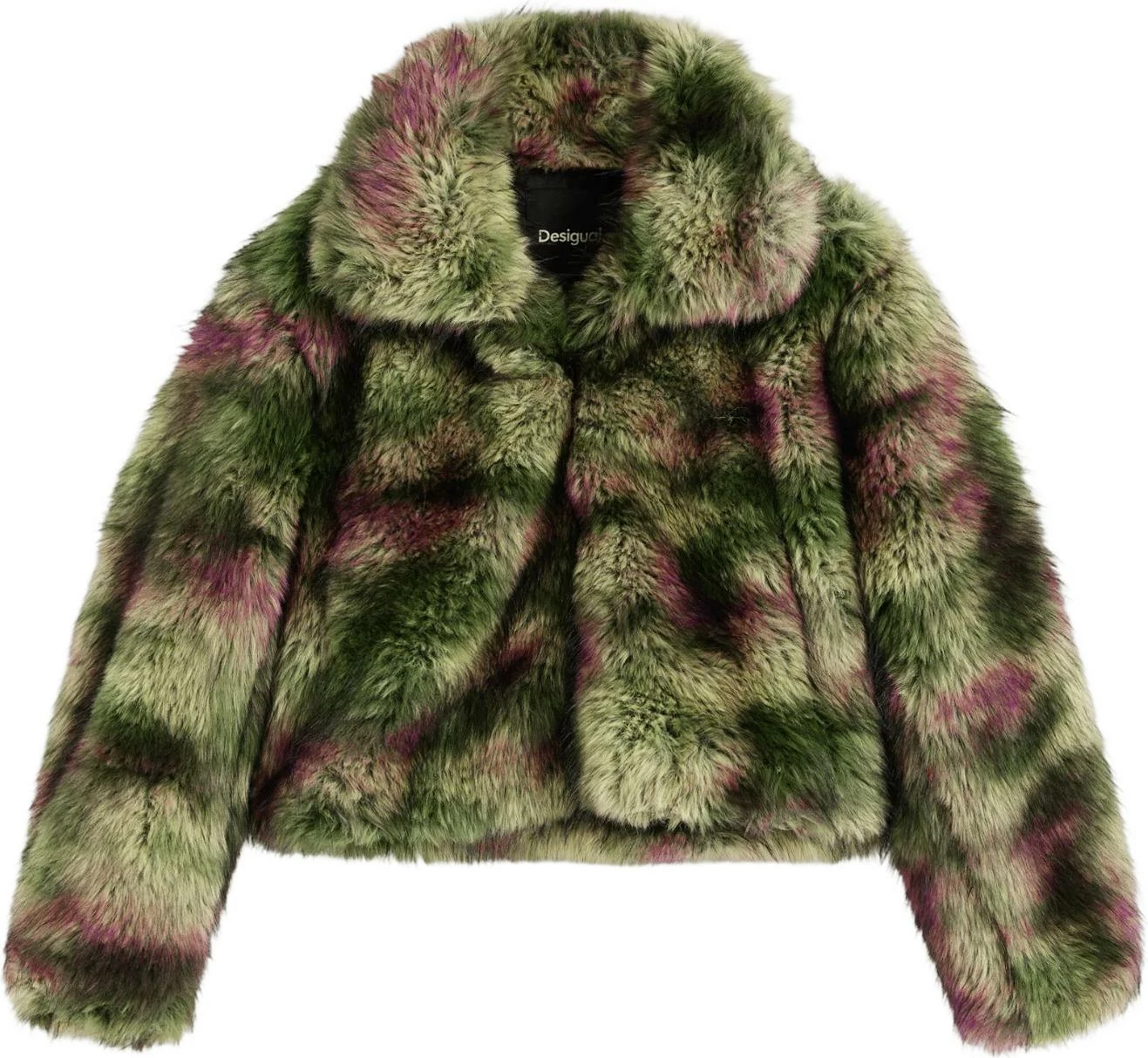 Jakne për femra Desigual FAKE FUR_CAMOMILLE_LA 26WWEW02, e gjelbër [Madhësia: L]