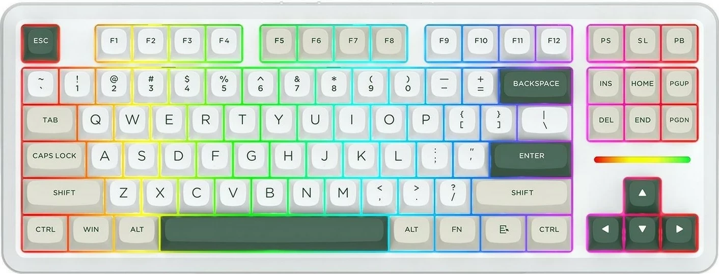 Tastierë mekanike Redragon Wildslash Pro K734WCG-RGB-PRO, TKL, RGB, wireless, e bardhë