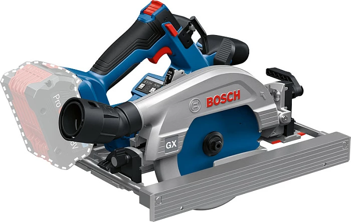 Sharrë rrethore me bateri Bosch GKS 18V-57-2 GX Professional (solo), 18V, 165mm, në L-BOXX, blu/zezë