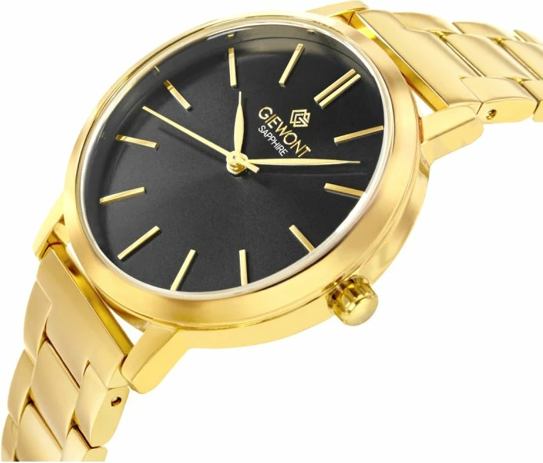 Orë dore femrash Giewont GW2360-B3, e zezë dhe e artë, set