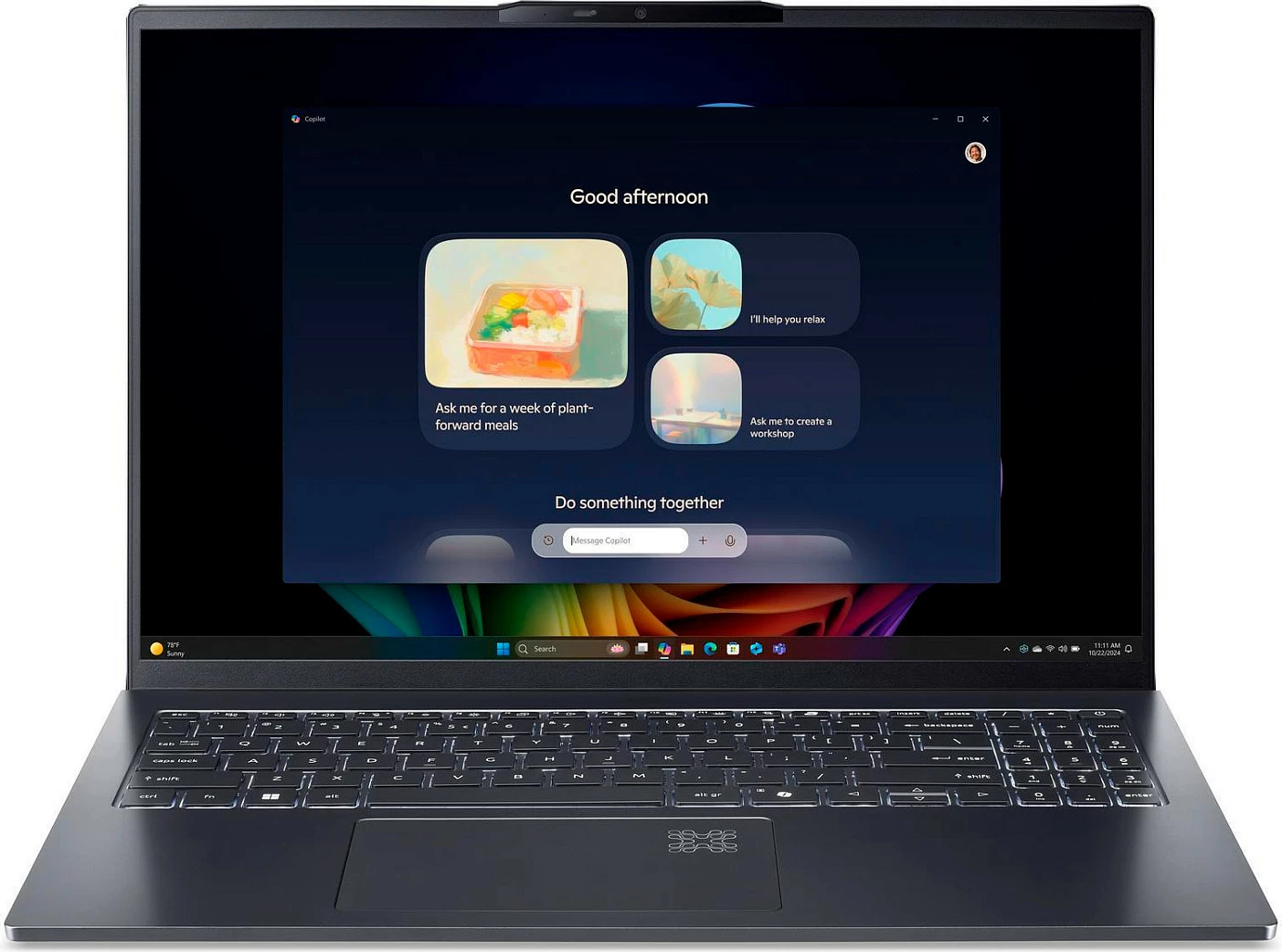 Laptop Acer Swift Go 16 AI OLED SFG16-61-R6QV, 16" OLED 2048x1280, 32GB LPDDR5x, Copilot+ PC, Gri Titanium