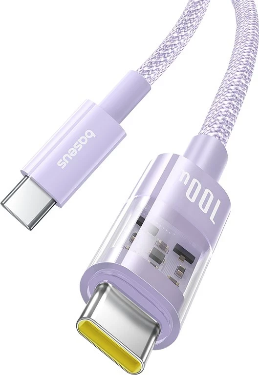 Kabllo Baseus Gem USB C në USB C, 2 m, 100 W, Vjollcë