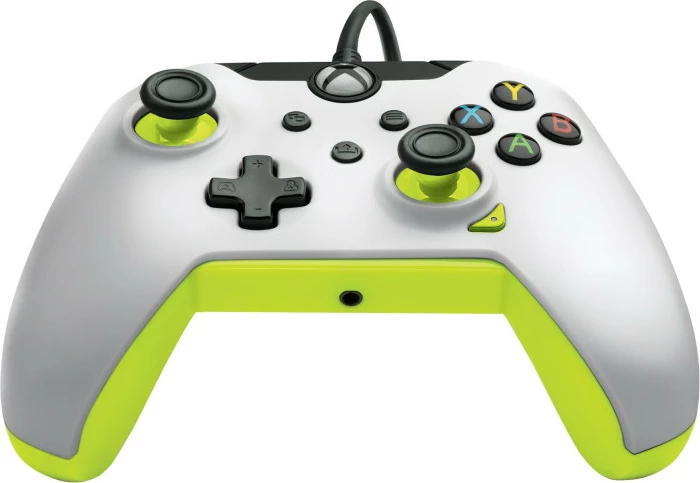 Kontroller i lidhur me kabllo PDP Xbox Wired Controller, 2.5 m, jack 3.5 mm, buton Share, Bardhë/verdhe neon