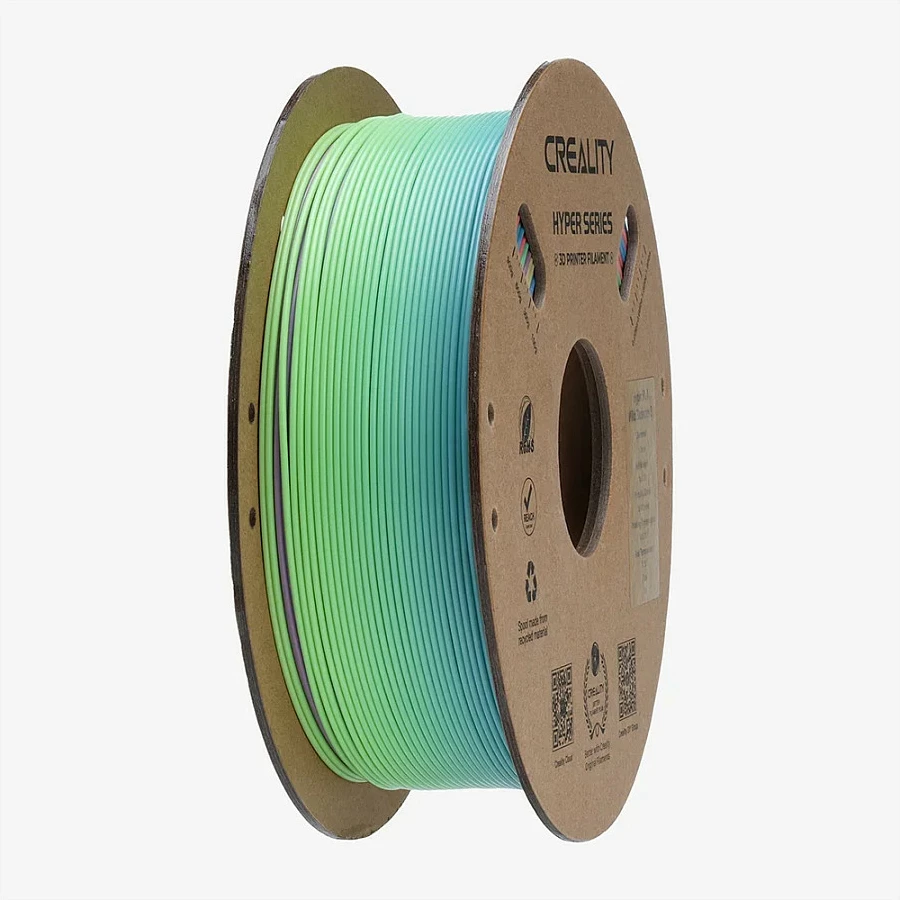 Filament PLA për printer 3D Creality Hyper Series 3301010425, 1.75mm, 1kg, Rainbow (Blu/Gjelbër/Rozë)