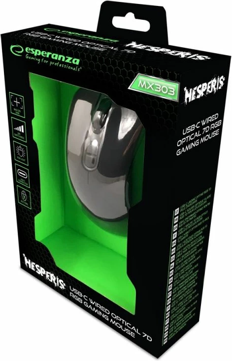 maus gaming për meshkuj Esperanza, i zi