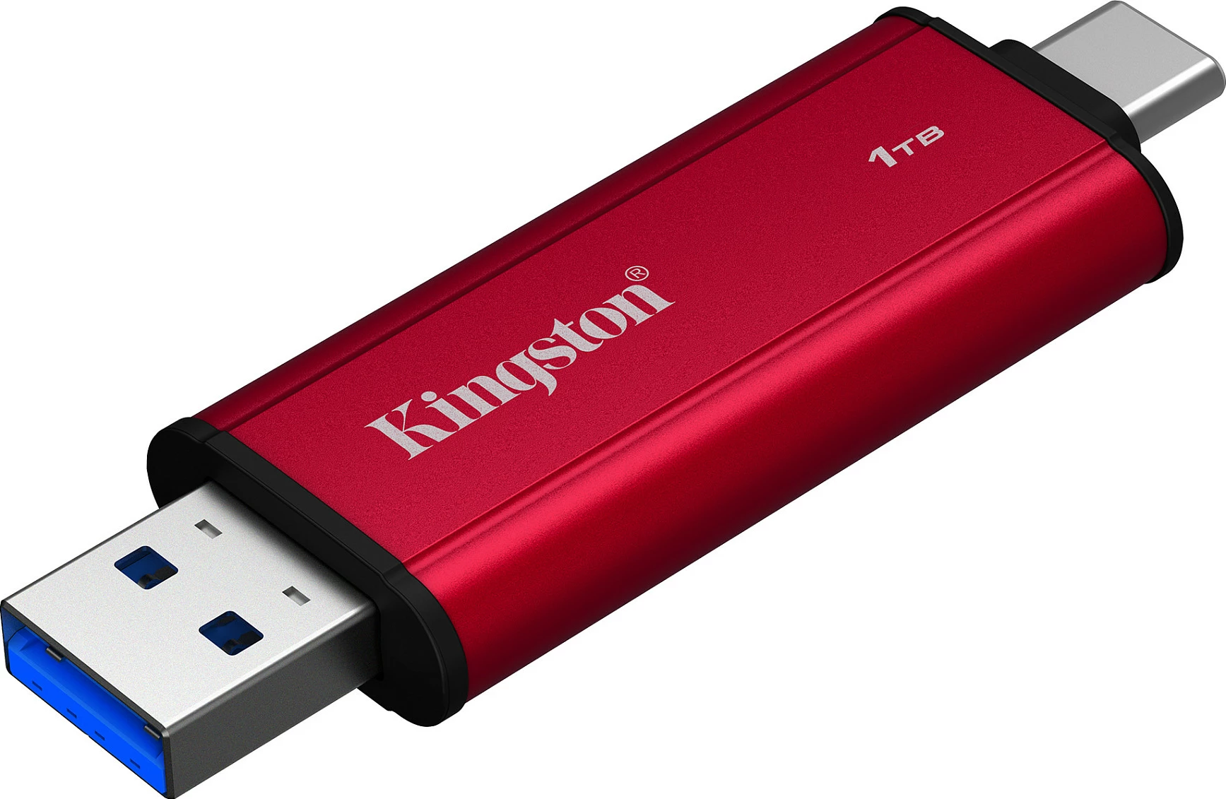 SSD ekstern Kingston Dual Portable SSD 1TB, USB-A/USB-C, USB 3.2 Gen 2, 1050MB/s, zi/kuqe