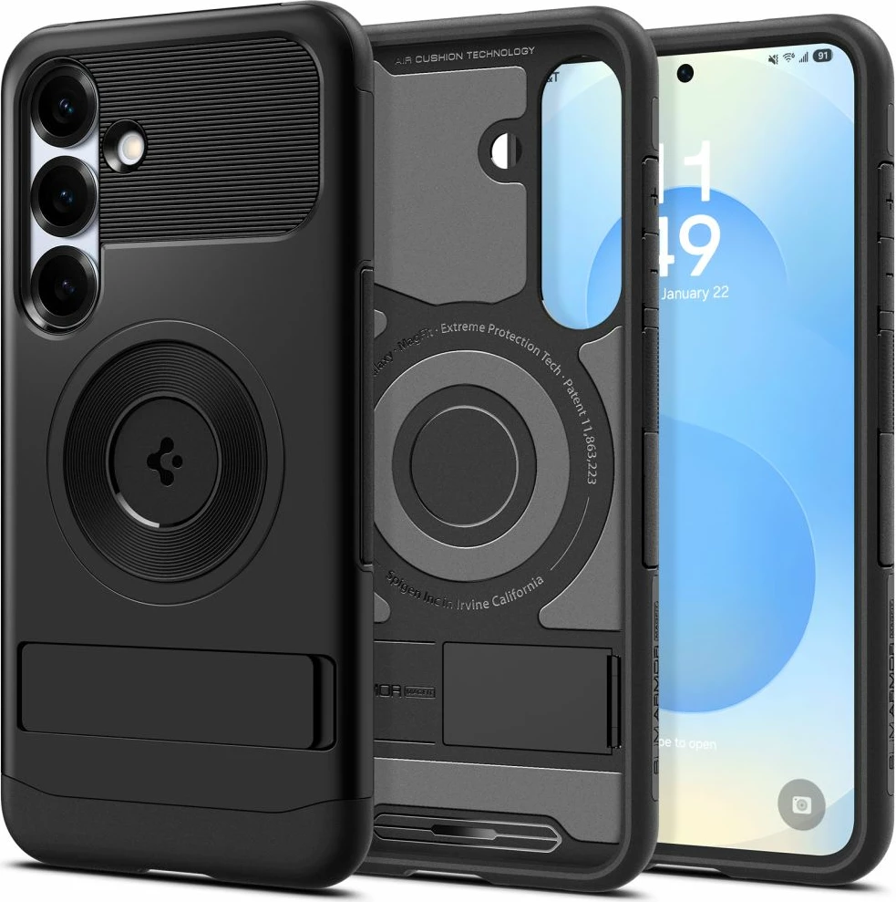 Mbështjellës Spigen Slim Armor për Samsung Galaxy S25+, MagSafe, i zi