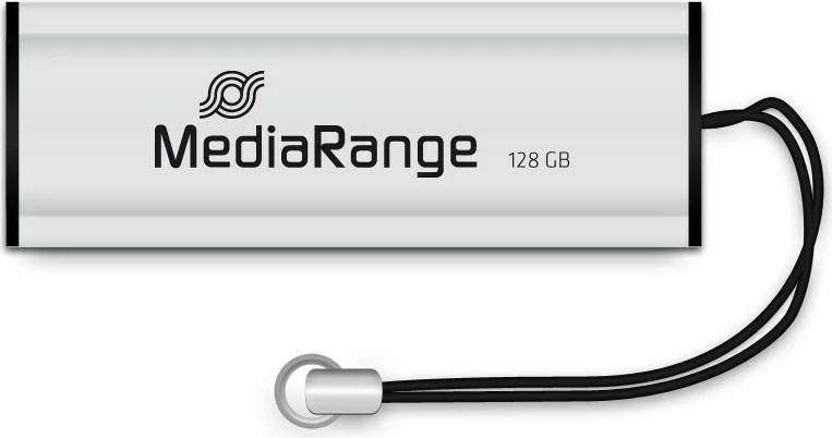 USB stick MediaRange MR918, 128 GB, USB 3.2, Type-A/Micro-USB, zi/argjendtë