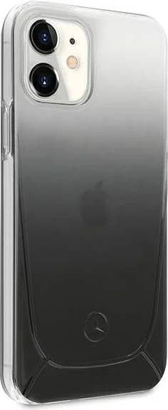 Mbështjellës Mercedes Transparent Line për iPhone 12 mini 5.4", hardcase TPU/PC, i zi