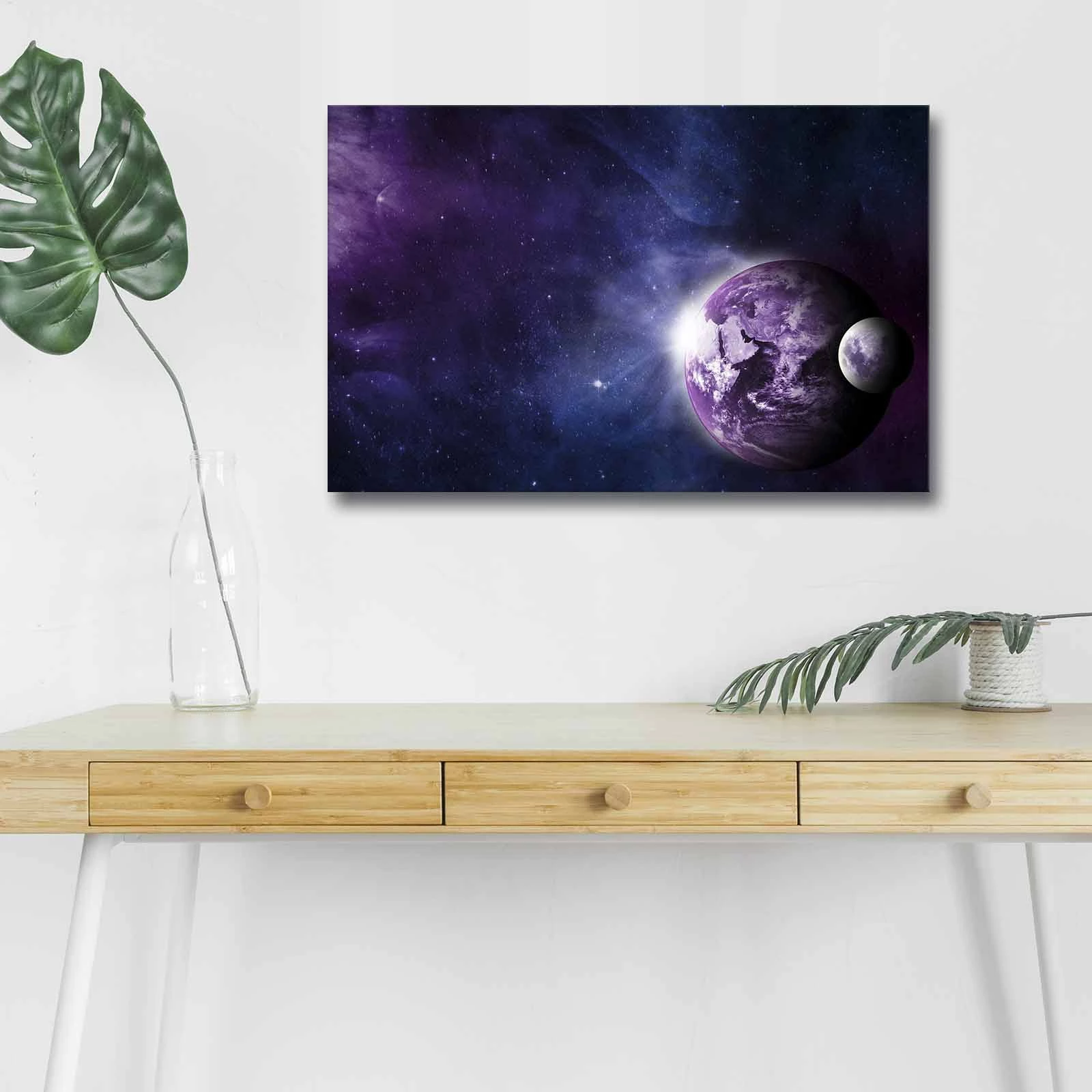 Pikturë dekorative në kanavacë me drita LED, Wallity NASA-020, shumëngjyrëshe, 45x70cm