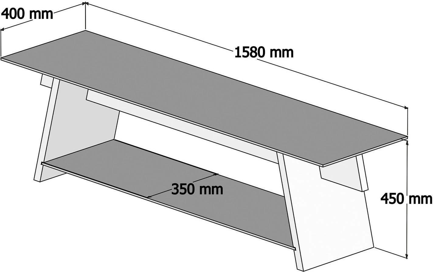 Komodë TV Hanah Home, TV202, ngjyrë arre dhe e gjelbër, xham i temperuar, 158x45x40cm