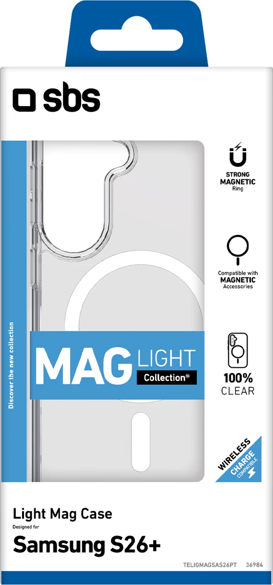 Mbështjellës SBS Light Mag për Samsung Galaxy S26 Plus, kompatibil me MagSafe, transparent