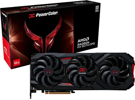 Kartelë grafike PowerColor Red Devil Radeon RX 9070 GRE, 12GB GDDR6, PCIe 5.0, e zezë/kuqe
