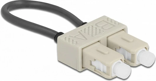 Adapter loopback fibër optike DeLOCK SC OM2, multimode, duplex, beige/portokalli