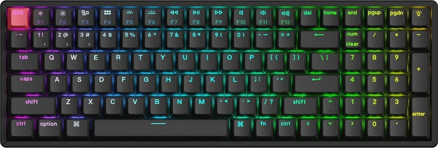 Tastierë mekanike Keychron K4 V3, 96%, RGB, Hot-Swap, Super Red, Bluetooth/USB-C, e zezë