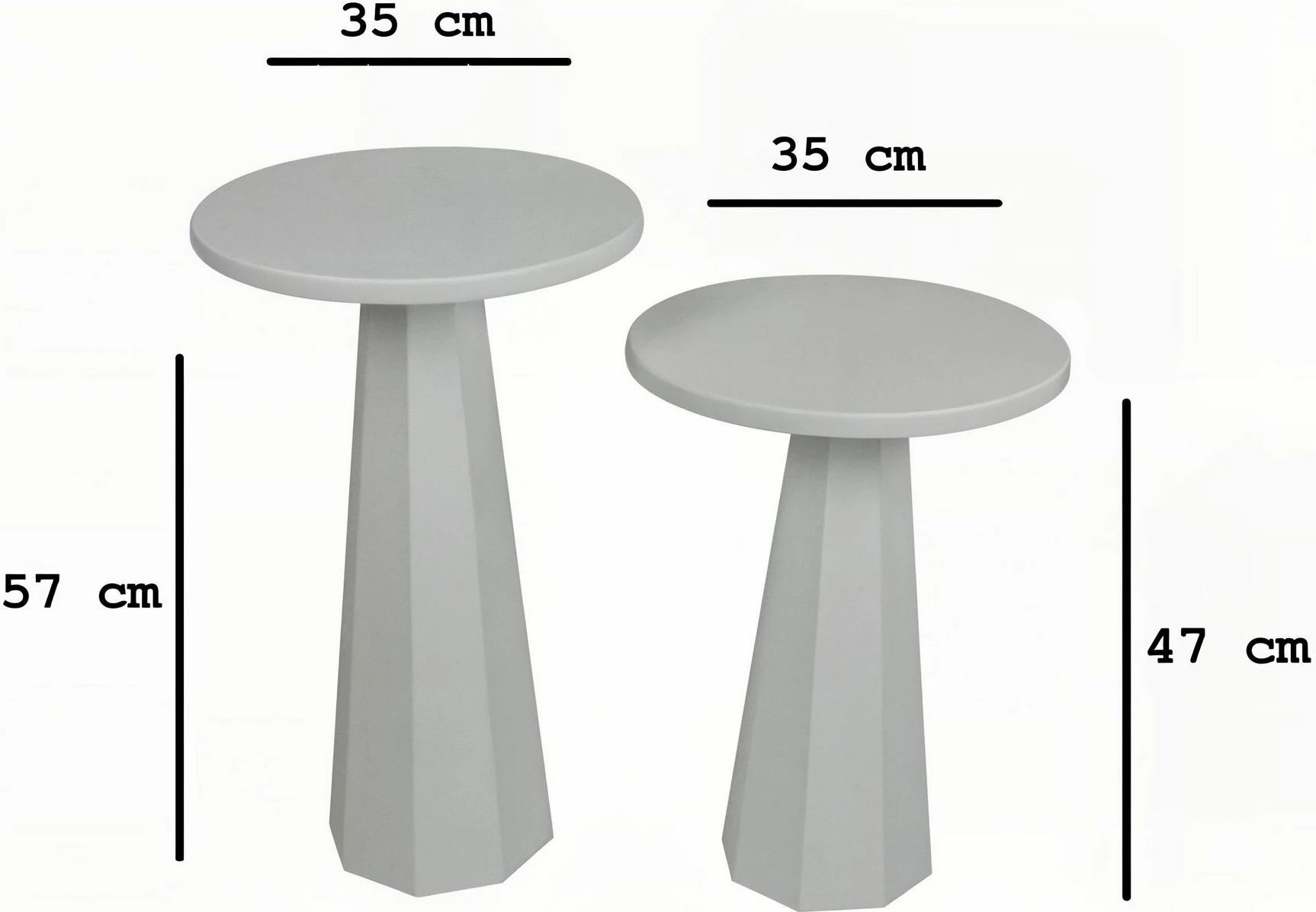 Set tavolinash kafeje Skye Decor, Lilyum (57 + 47) - e bardhë
