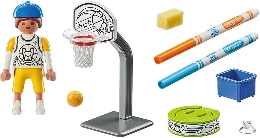 Set figurina Playmobil Color Skater me basketboll, 71516, me ngjyrosje, për fëmijë