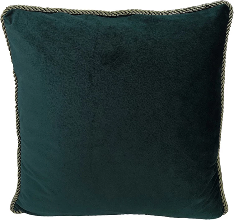 Jastëk dekorativ Foret, kadife, ngjyrë e gjelbër e errët, 45x45cm