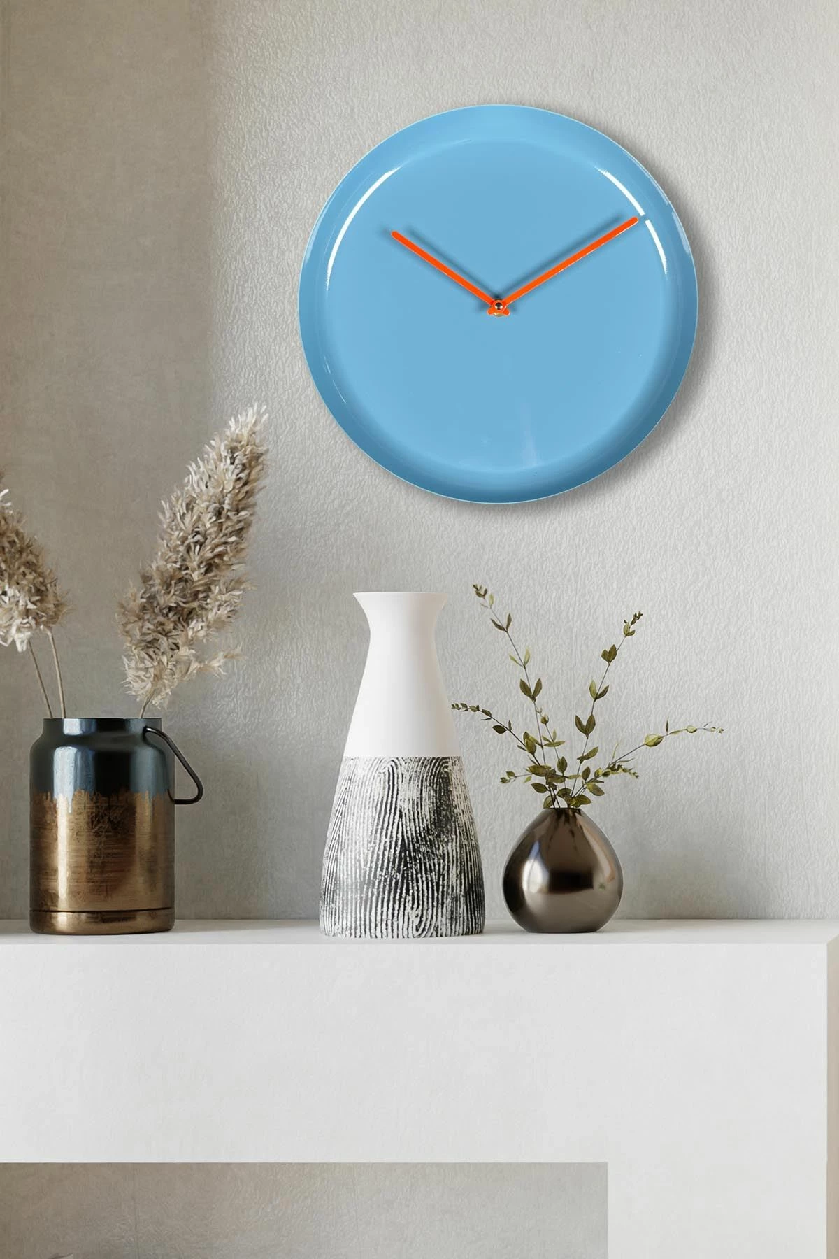 Orë muri dekorative metalike Wallity, blu, 30cm