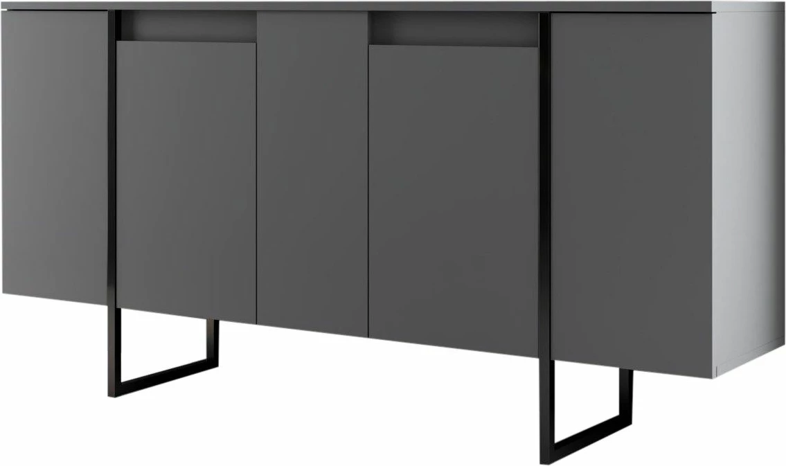 Konsolë moderne, ngjyrë antracit dhe e zezë, Skye Decor, 160x35x80 cm