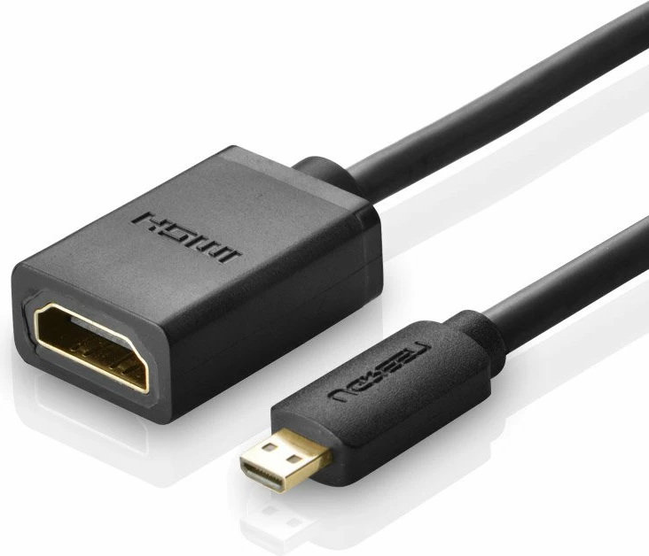 Kabllo adapter HDMI Ugreen 20134, micro HDMI 19 pin, 20cm, e zezë