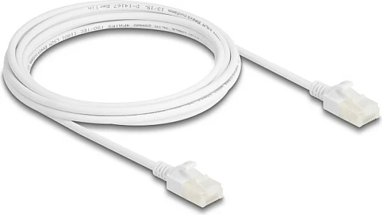 Kabllo rrjeti DeLOCK RJ45 Cat6A, 3m, slim, U/UTP, 10Gbps, e bardhë