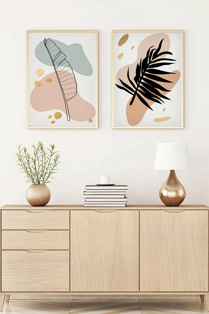 Pikturë dekorative me kornizë MDF (2 copë), Wallity, Huhu69, 30x40cm