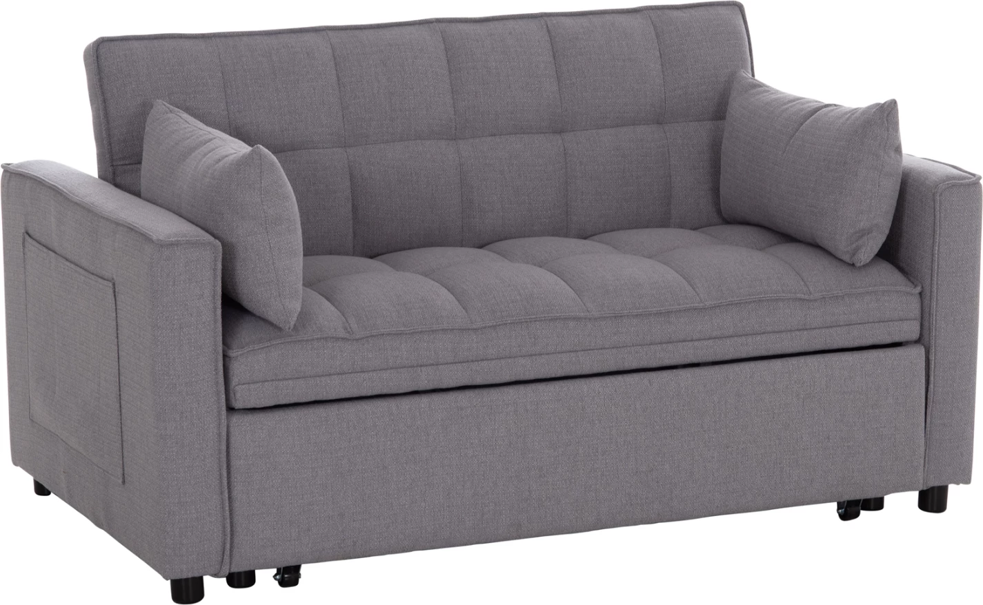 Divan i shndërrueshëm në shtrat, dy vende, BORG FH3289.01, material gri, 142x94x78cm