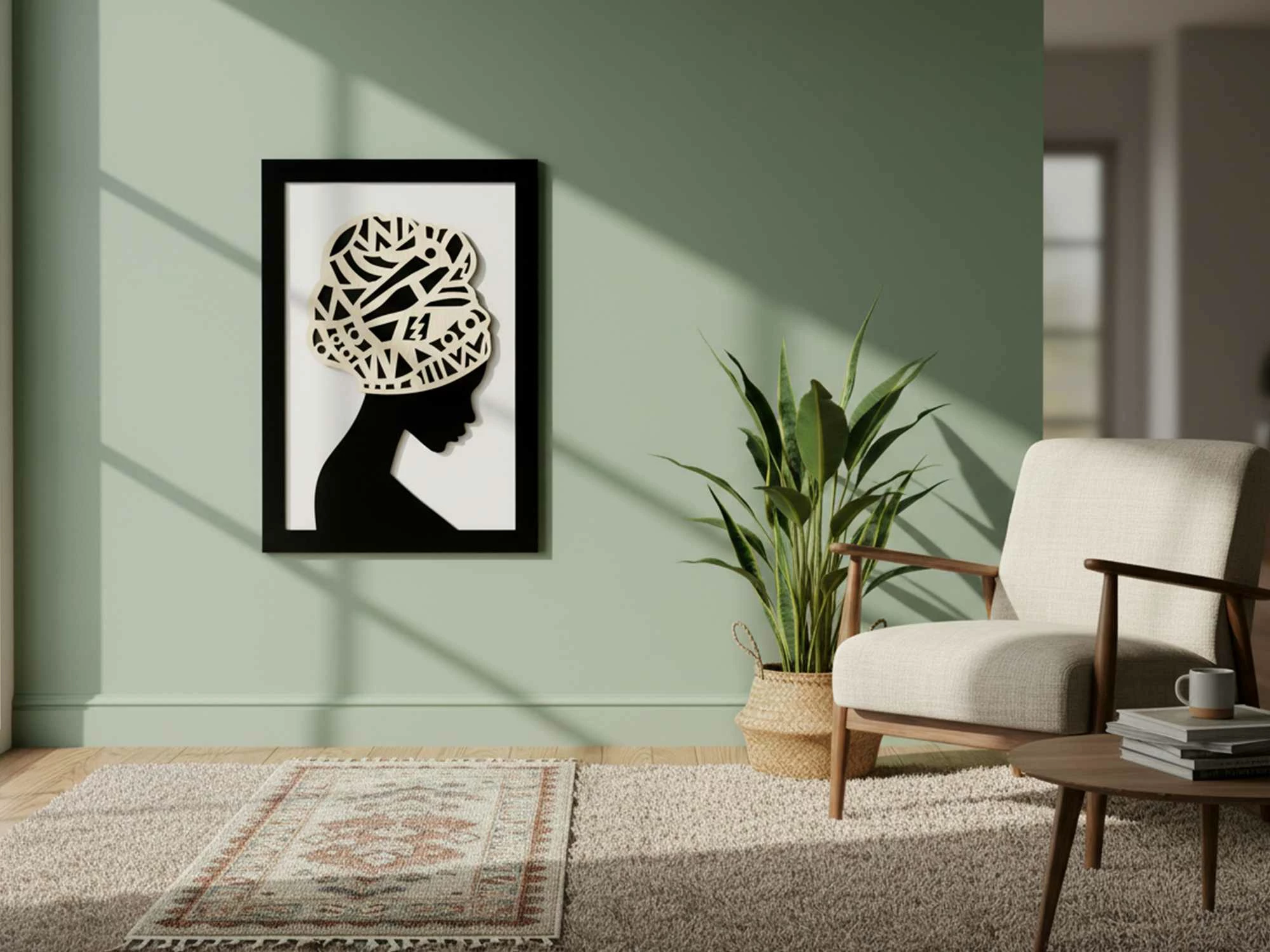 Pikturë dekorative me kornizë MDF, Wallity, Charm, e zezë dhe e bardhë, 47.5x68cm