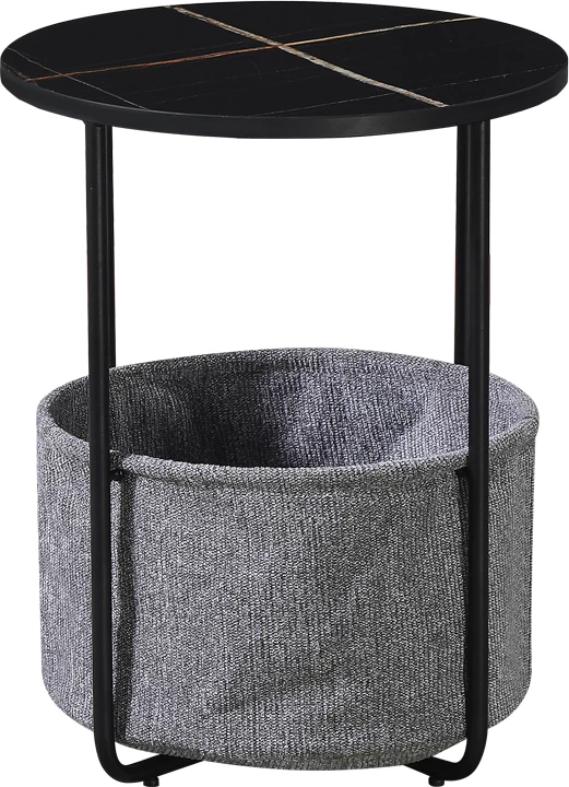 Tavolinë anësore Fredami, pamje mermeri të zi, 40x50cm