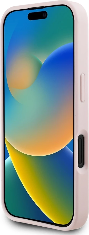 Mbështjellës Guess Grained Roses Big 4G logo për iPhone 16, Rozë