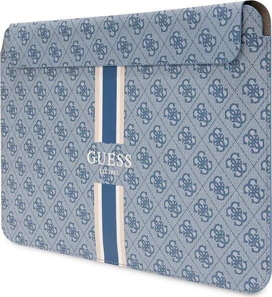 Mbështjellës laptopi Guess 4G Printed Stripes, deri 14", Blu