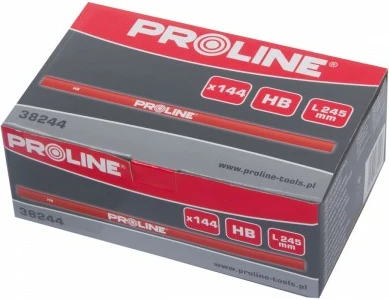 Laps marangoz PROLINE 38244, 245 mm, HB, i kuq, set 144 copë