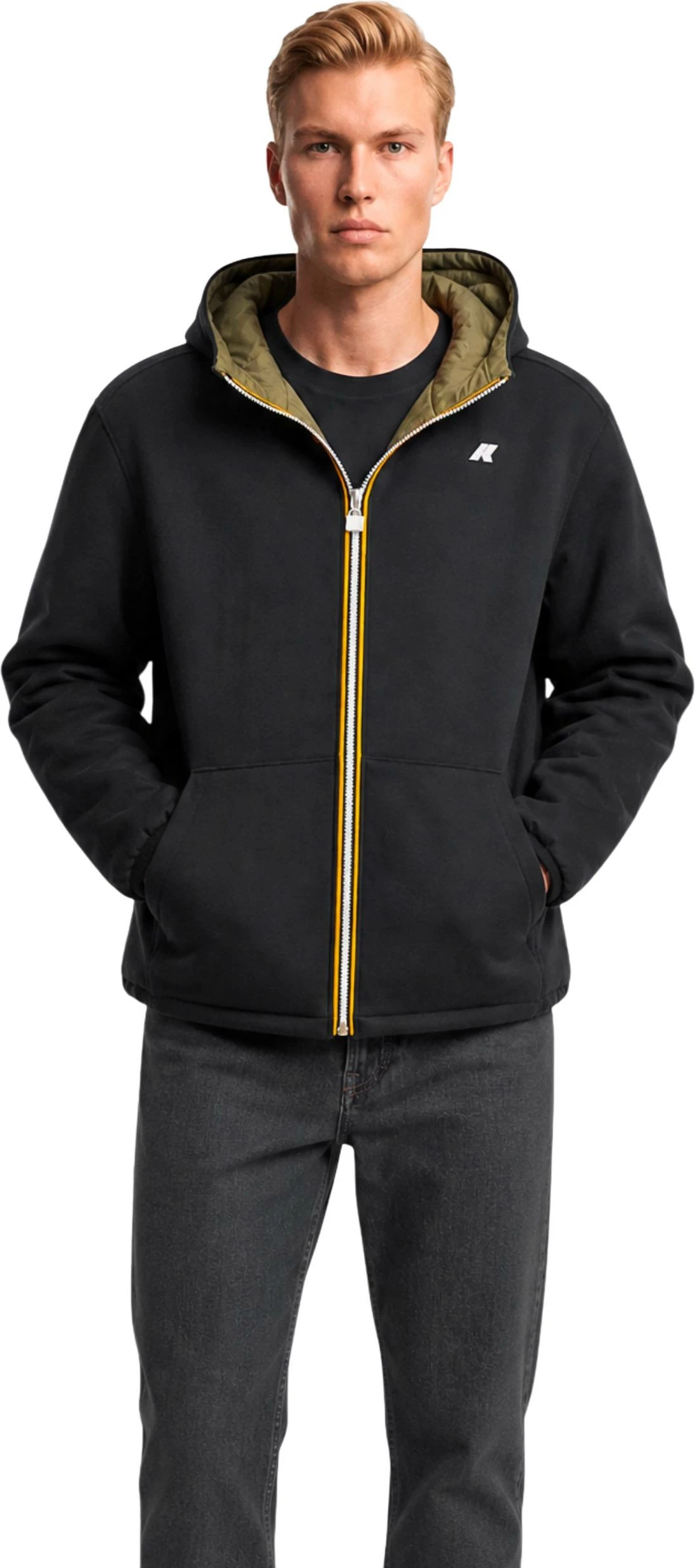 Jakne për meshkuj Kway Jack Spacer Nylon Double K8142YW, e zezë