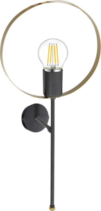 Llambë muri Bendia, metal i zi-ari, E27, 25x15x52cm