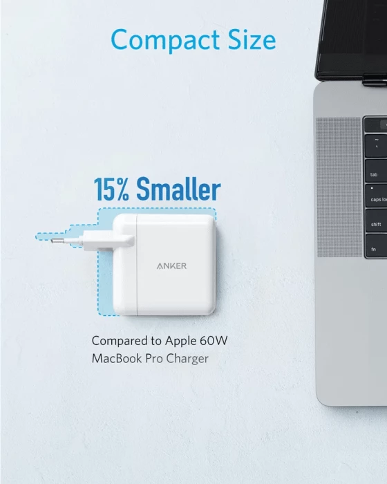 Karikues Anker PowerPort PD+ A2636G21 35W 2-port USB-C PD + USB-A, i bardhë