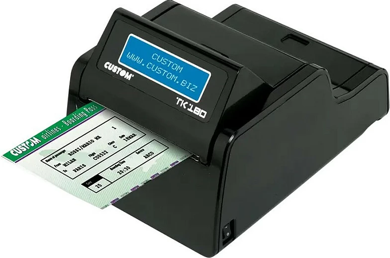 Printer termik CUSTOM TK180, 300 DPI, Ethernet/USB, rrotull 8.25 cm, i zi