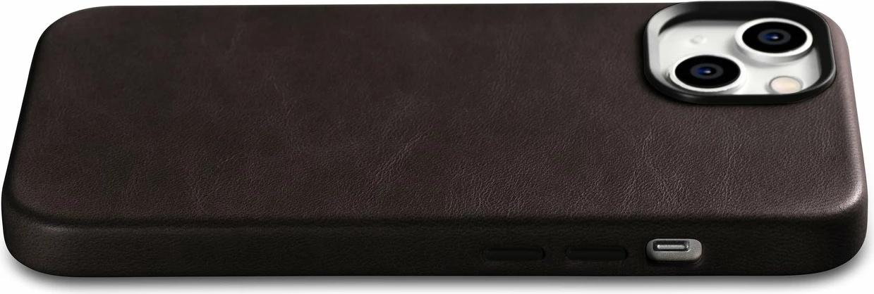 Mbështjellës iCarer Oil Wax Premium për iPhone 14 Plus, lëkurë natyrale, MagSafe, Kafe