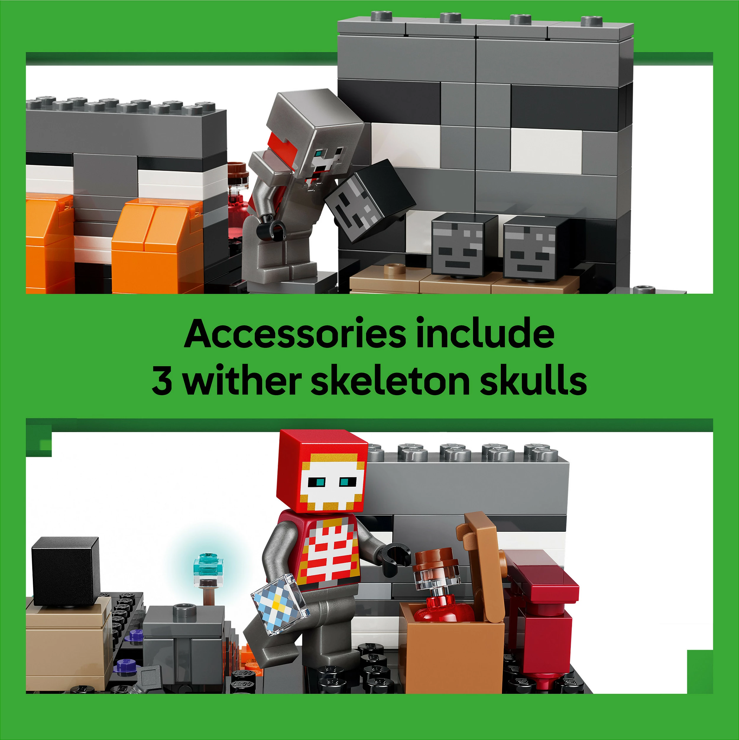 Set ndërtimi LEGO Minecraft Wither Battle 21590, 494 copë, 7 figura, shumëngjyrësh